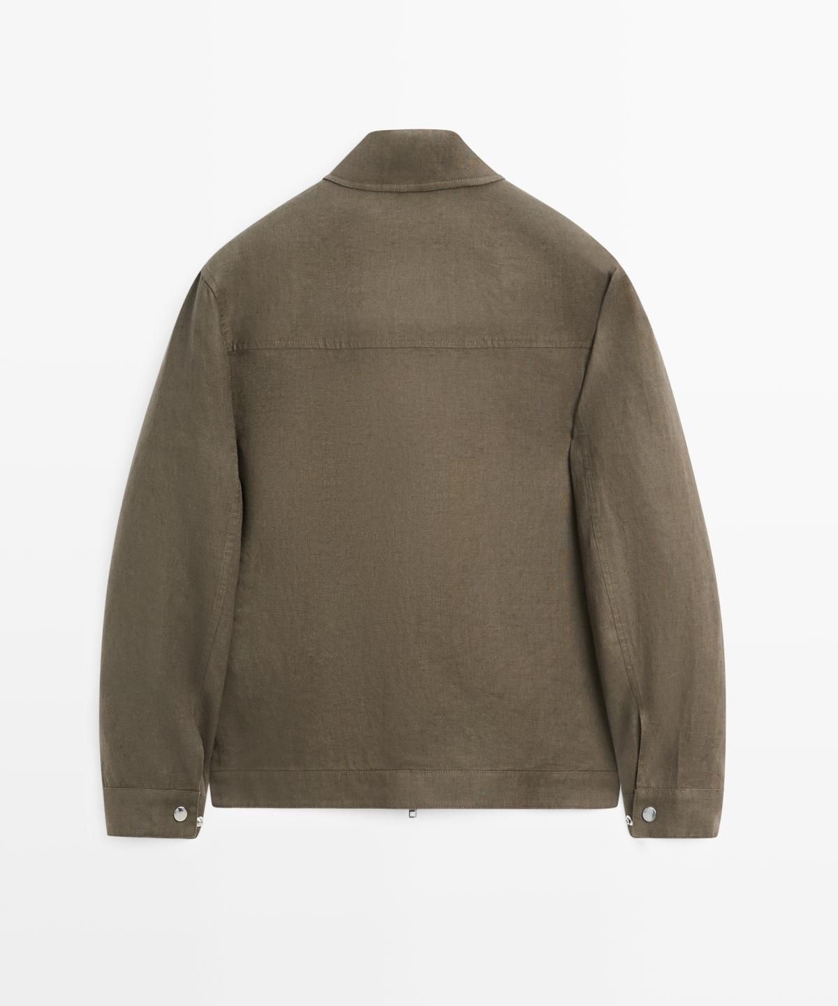 마시모두띠(MASSIMO DUTTI) 넥 디테일 100% 린넨 자켓