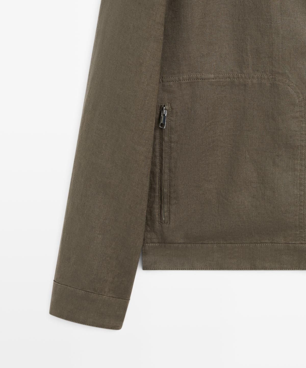 마시모두띠(MASSIMO DUTTI) 넥 디테일 100% 린넨 자켓