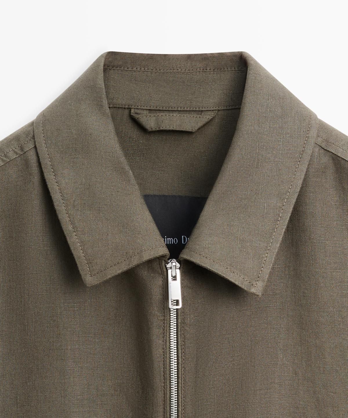 마시모두띠(MASSIMO DUTTI) 넥 디테일 100% 린넨 자켓