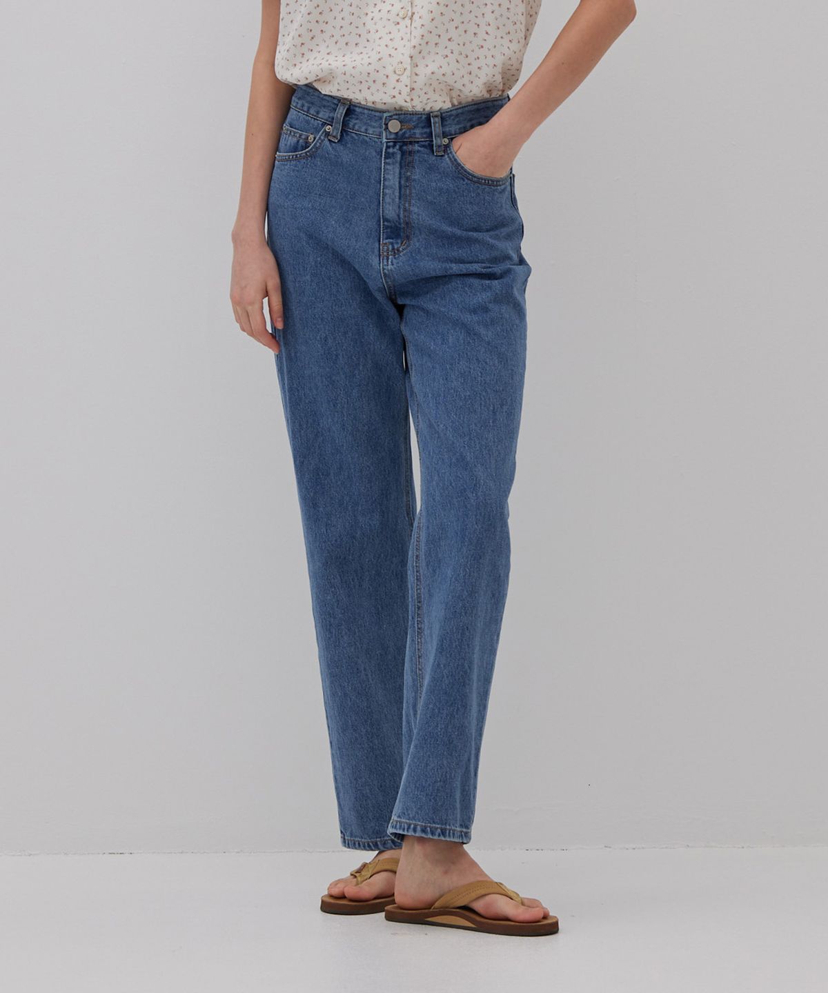 망고매니플리즈(MANGO MANY PLEASE) MONO JEANS_MID BLUE