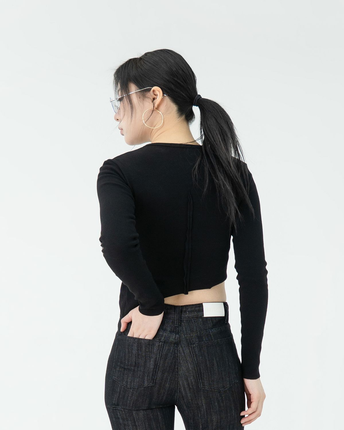 포스333(PHOS333) W Diagonal Long Sleeved/Black