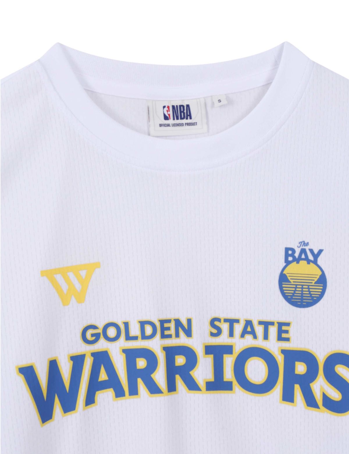 엔비에이(NBA) 어센틱 레터링 메쉬 롱 슬리브 화이트