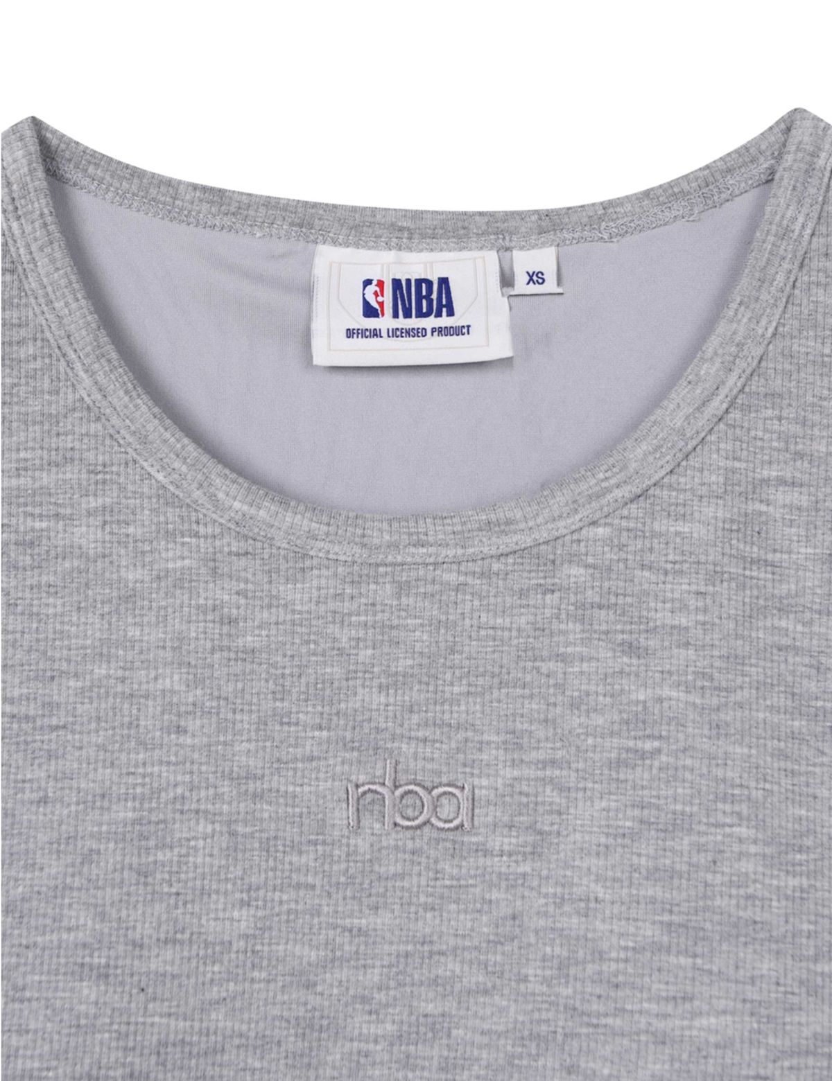 엔비에이(NBA) 여성 슬림핏 골지 슬리브리스 멜란지 그레이