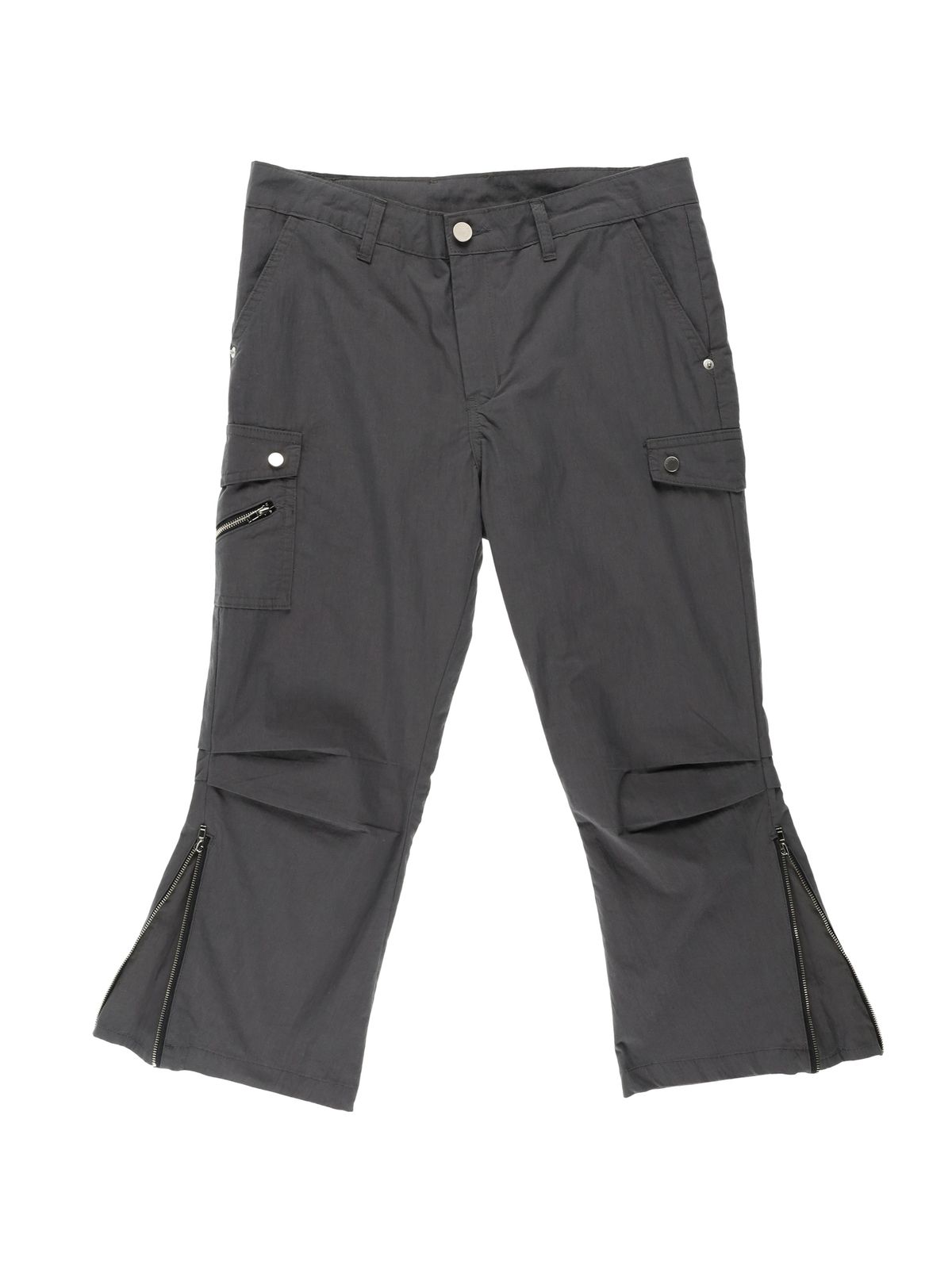 온스카(ONSKA) ZIP DETAIL CAPRI PANTS (CHARCOAL)