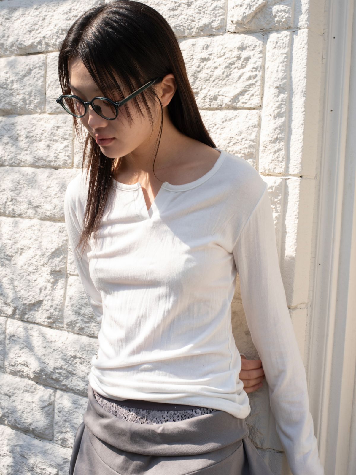 온스카(ONSKA) SOFT TOUCH WRINKLE T (WHITE)