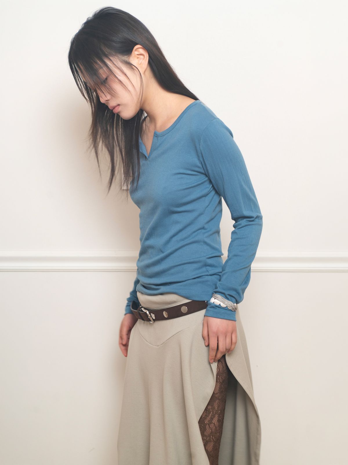 온스카(ONSKA) SOFT TOUCH WRINKLE T (BLUE)