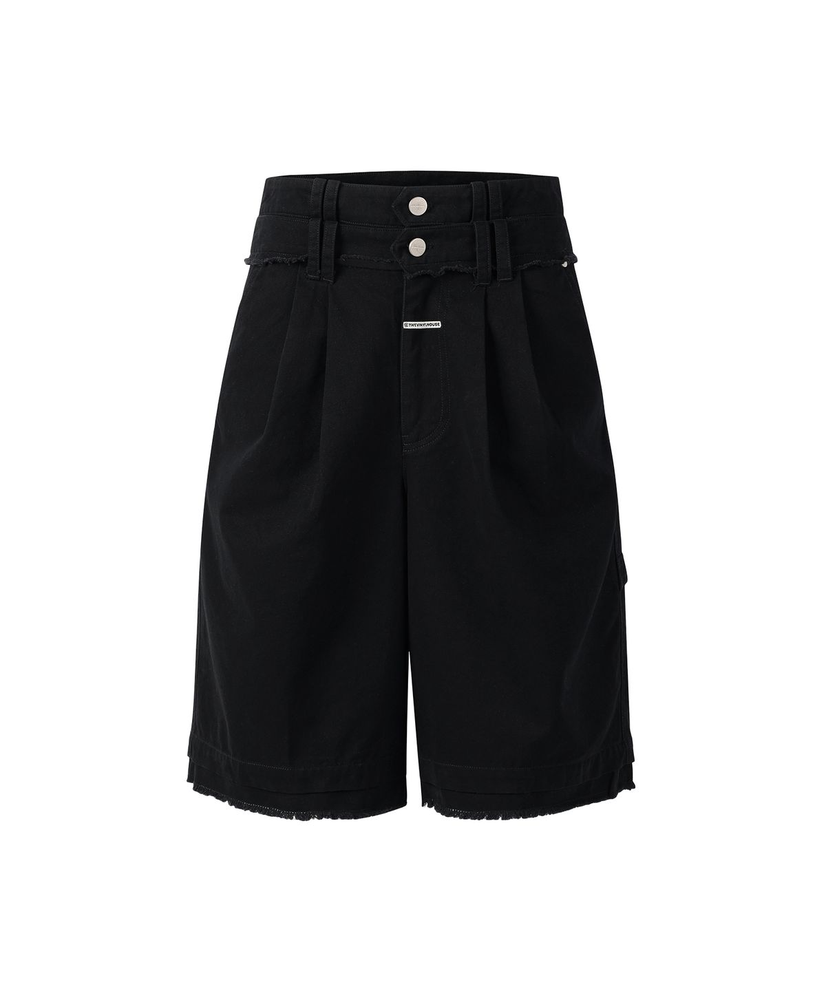 더바이닐하우스(THEVINYLHOUSE) DOUBLE LAYERED SHORTS BLACK