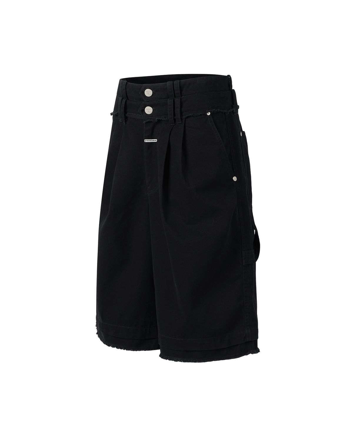 더바이닐하우스(THEVINYLHOUSE) DOUBLE LAYERED SHORTS BLACK