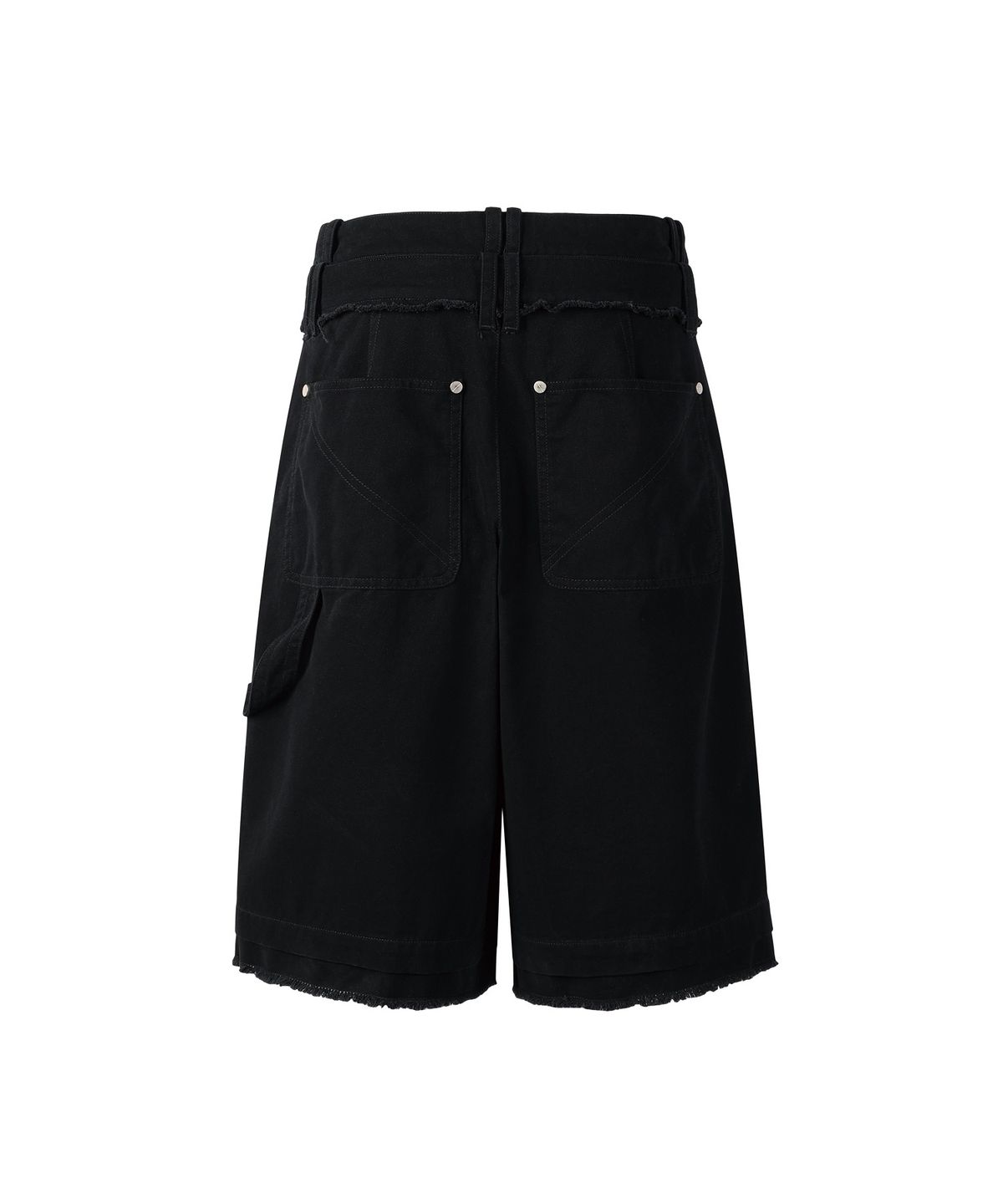더바이닐하우스(THEVINYLHOUSE) DOUBLE LAYERED SHORTS BLACK