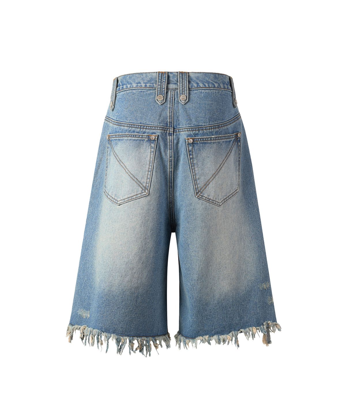 더바이닐하우스(THEVINYLHOUSE) DESTROYED DENIM SHORTS LIGHT BLUE