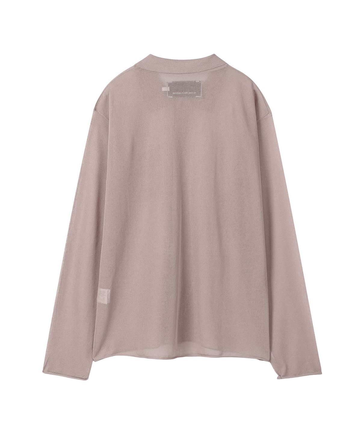 더바이닐하우스(THEVINYLHOUSE) SHEER COLLAR CARDIGAN PINK