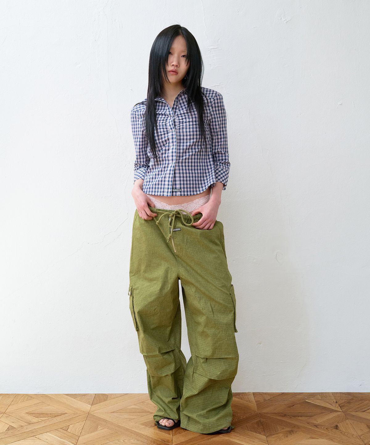 더바이닐하우스(THEVINYLHOUSE) THREE-QUARTER SLEEVE SHIRTS (W) BLUE