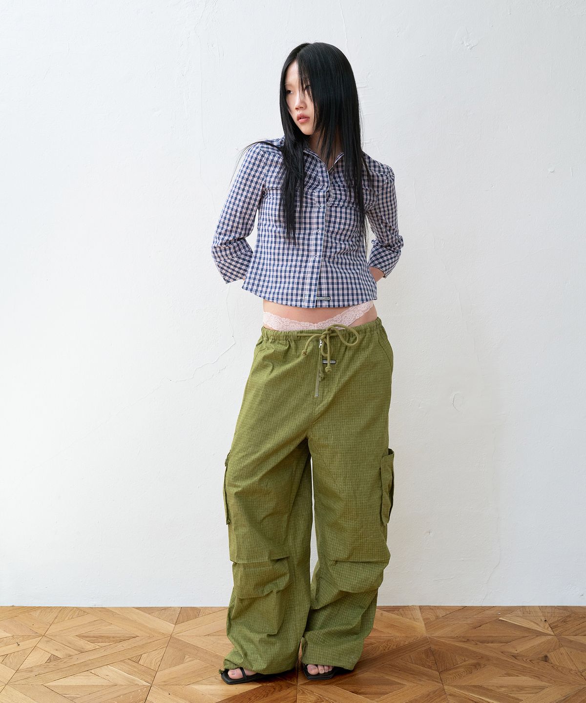 더바이닐하우스(THEVINYLHOUSE) THREE-QUARTER SLEEVE SHIRTS (W) BLUE