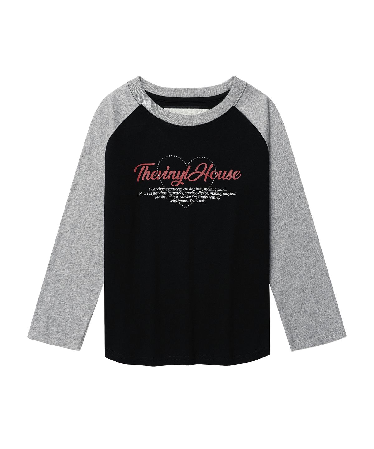 더바이닐하우스(THEVINYLHOUSE) LOVE RAGLAN LS TEE (W) BLACK