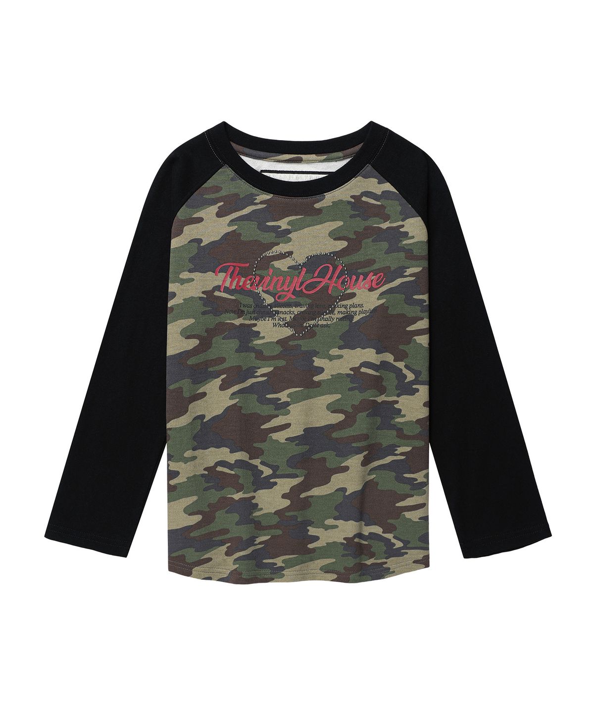 더바이닐하우스(THEVINYLHOUSE) LOVE RAGLAN LS TEE (W) CAMO