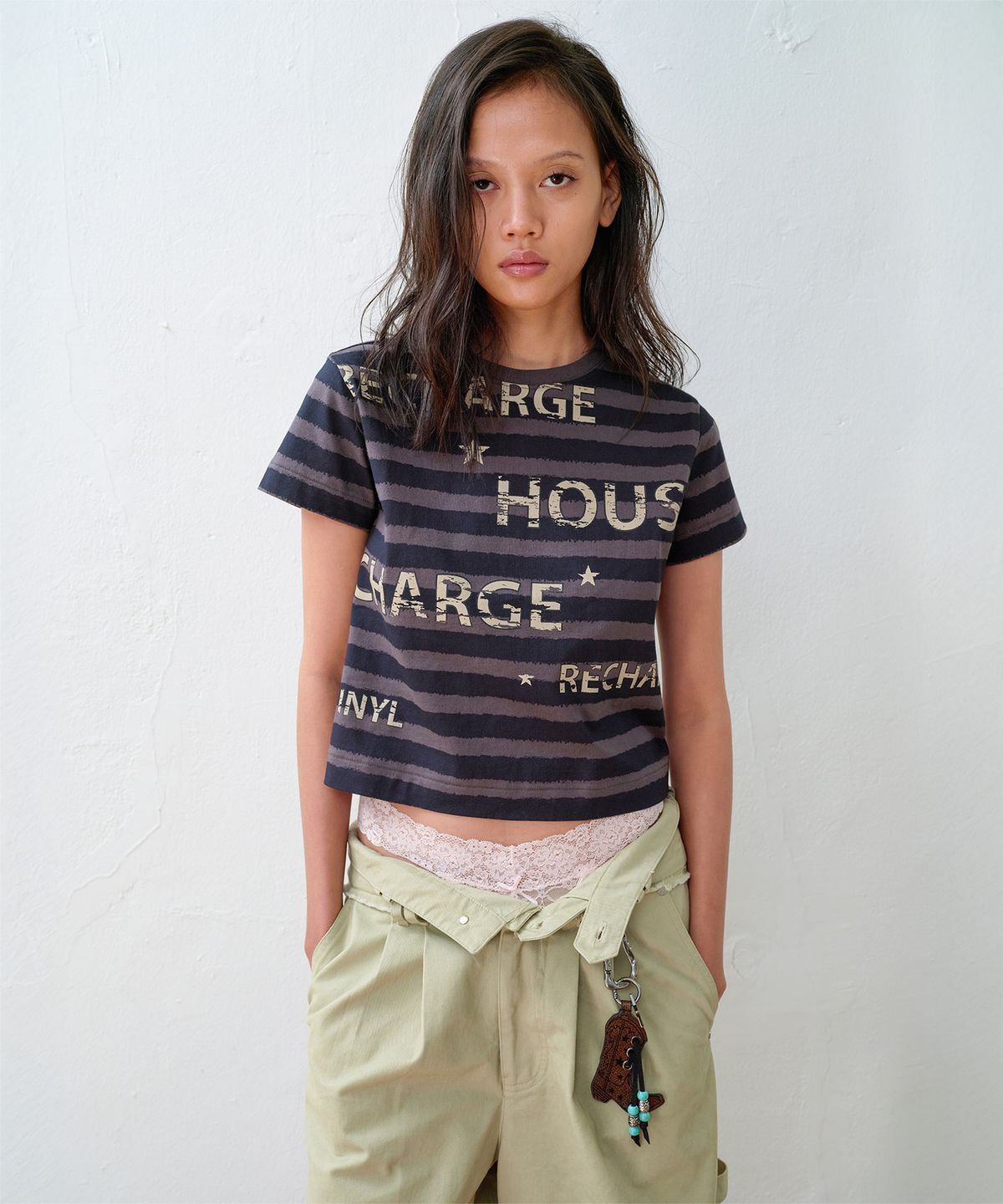 더바이닐하우스(THEVINYLHOUSE) BLEED STRIPE TEE BLUE