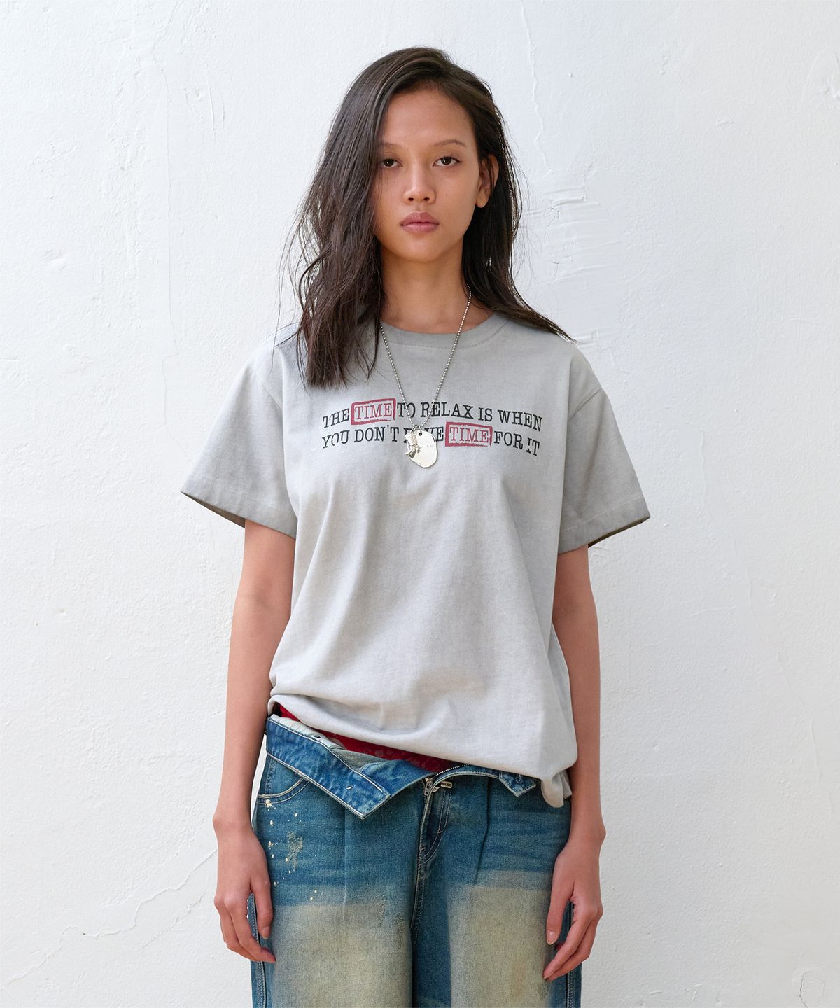 더바이닐하우스(THEVINYLHOUSE) FADED TIME TEE GREY