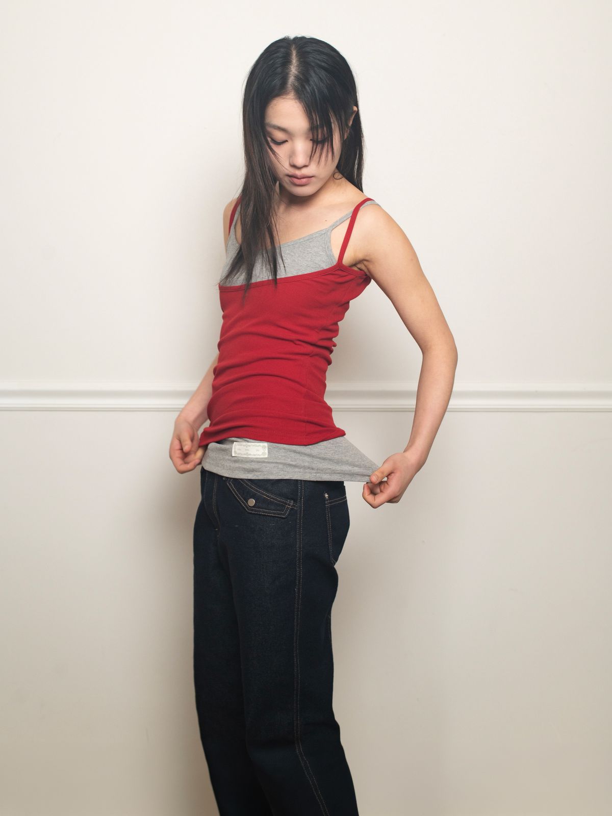 온스카(ONSKA) EASY OPEN BACK SLEEVELESS (RED)