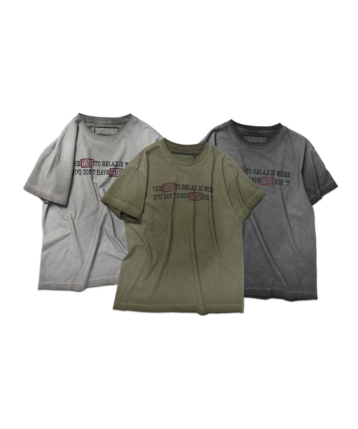 더바이닐하우스(THEVINYLHOUSE) FADED TIME TEE OLIVE
