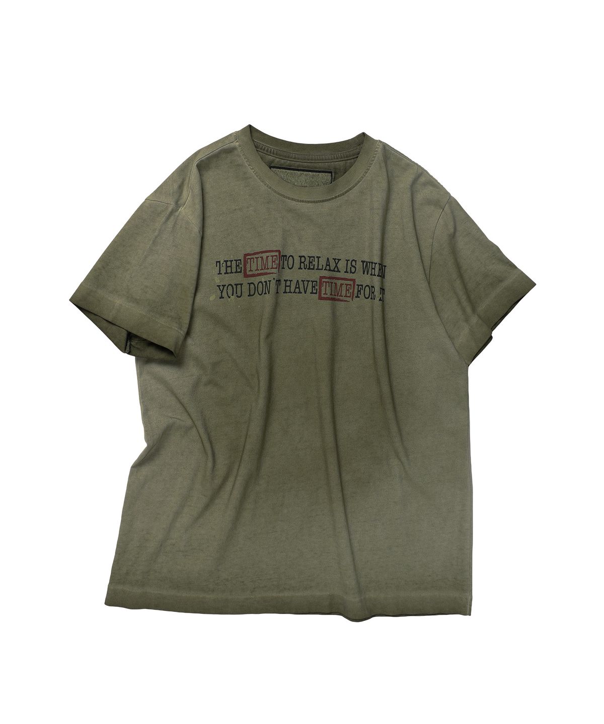 더바이닐하우스(THEVINYLHOUSE) FADED TIME TEE OLIVE