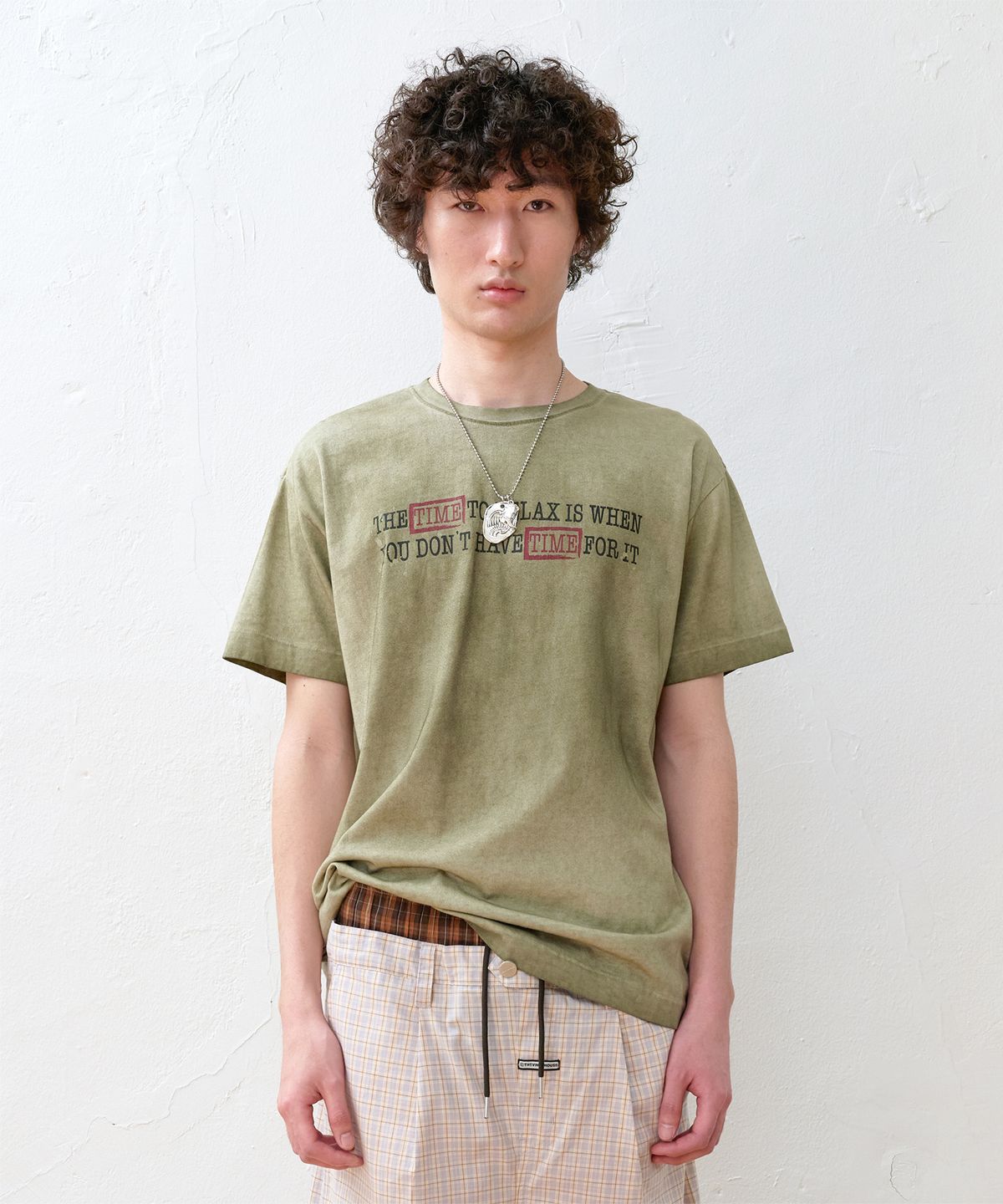 더바이닐하우스(THEVINYLHOUSE) FADED TIME TEE OLIVE