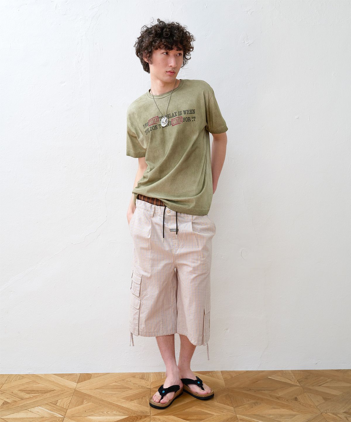 더바이닐하우스(THEVINYLHOUSE) FADED TIME TEE OLIVE