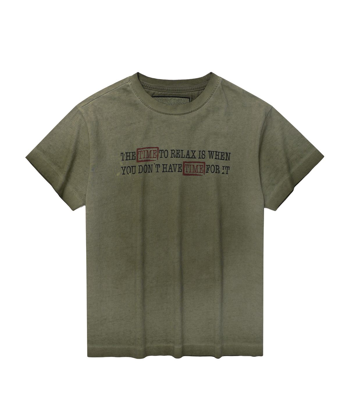 더바이닐하우스(THEVINYLHOUSE) FADED TIME TEE OLIVE
