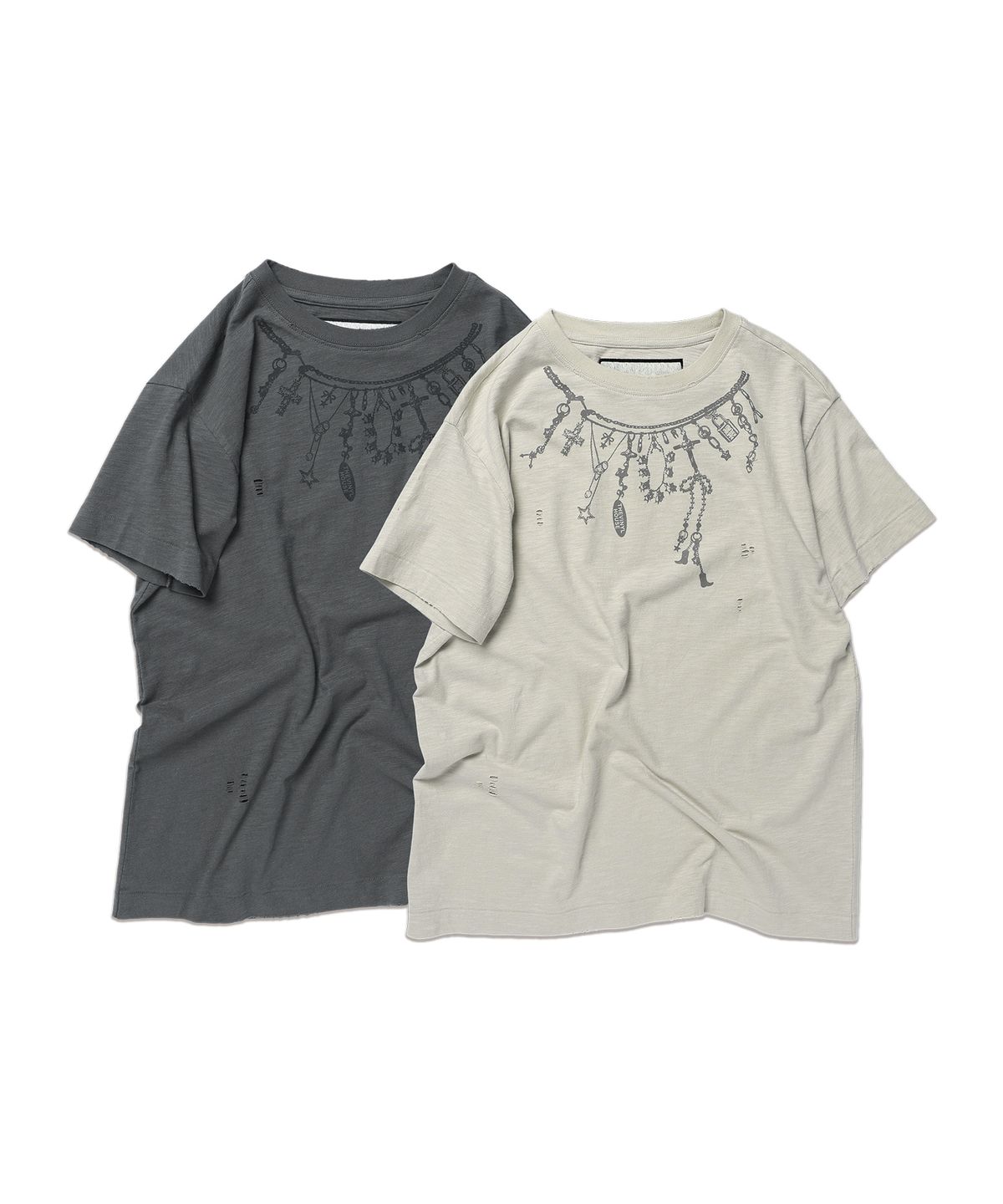 더바이닐하우스(THEVINYLHOUSE) NECKLACE VINTAGE SLUB TEE BEIGE