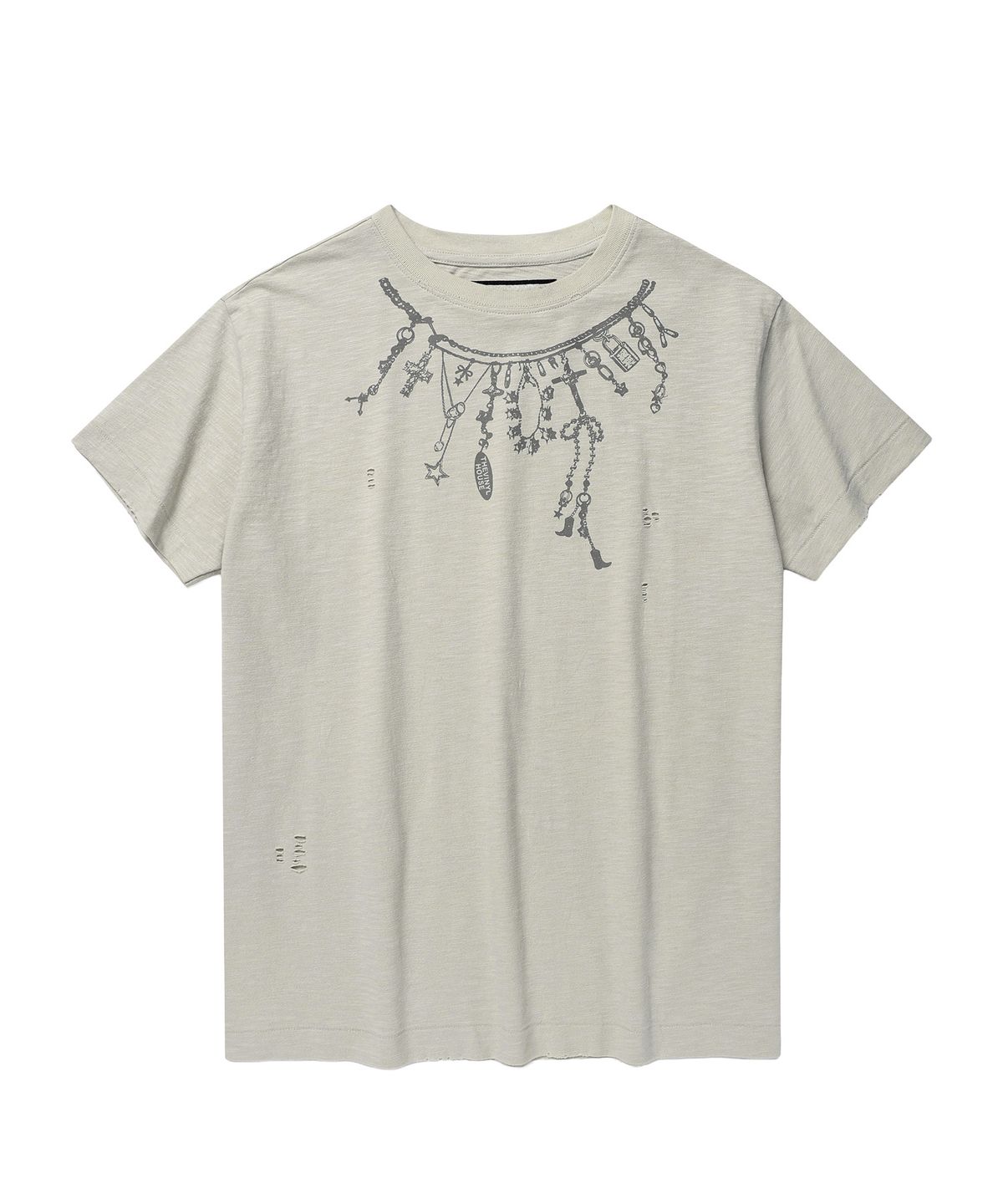 더바이닐하우스(THEVINYLHOUSE) NECKLACE VINTAGE SLUB TEE BEIGE