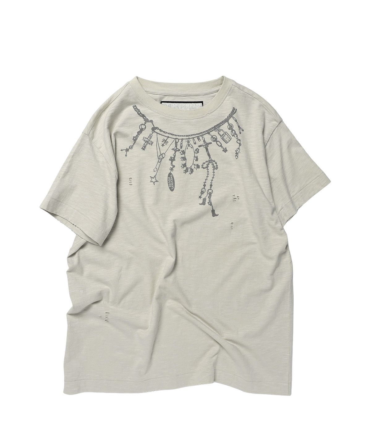 더바이닐하우스(THEVINYLHOUSE) NECKLACE VINTAGE SLUB TEE BEIGE