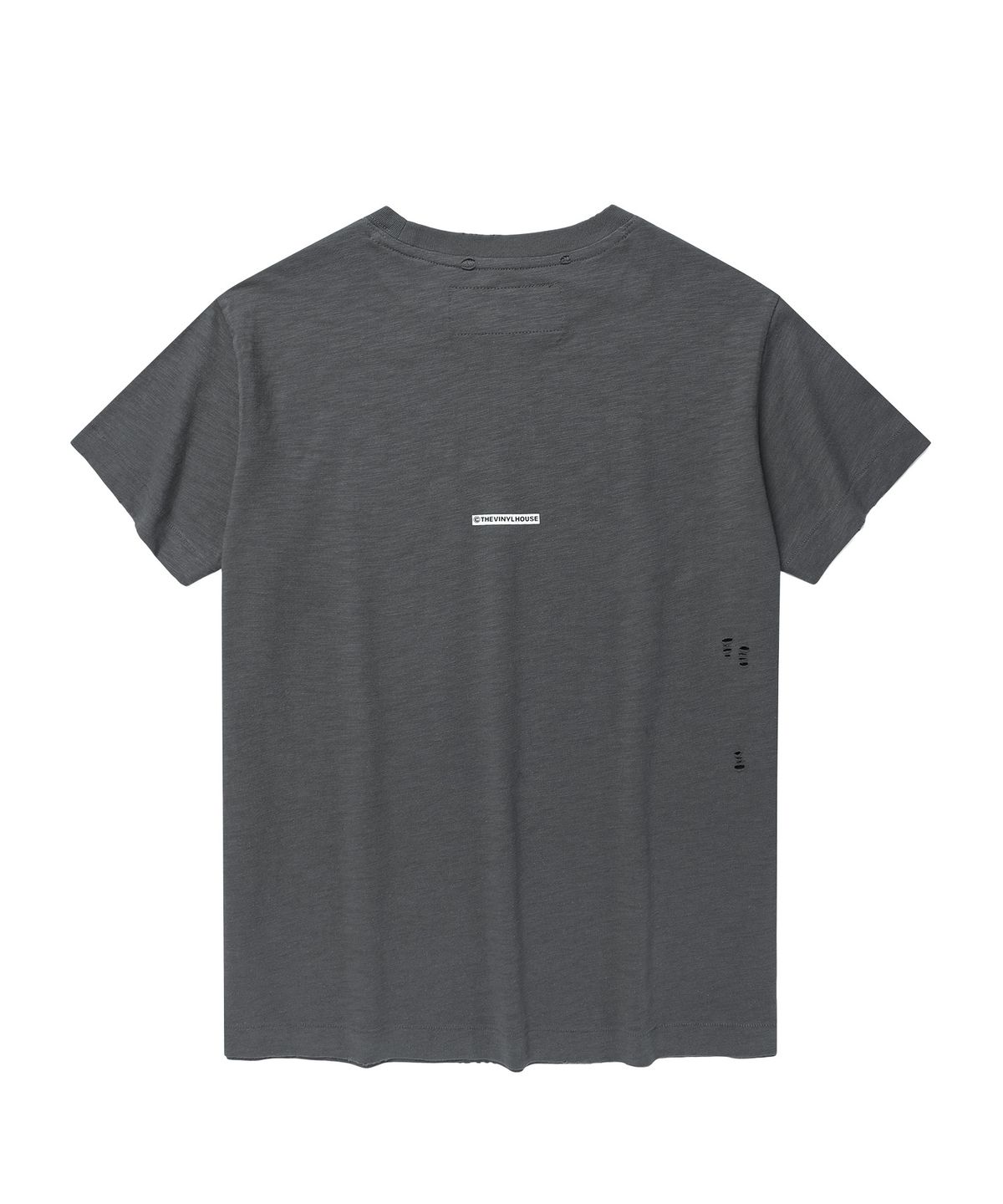 더바이닐하우스(THEVINYLHOUSE) NECKLACE VINTAGE SLUB TEE CHARCOAL
