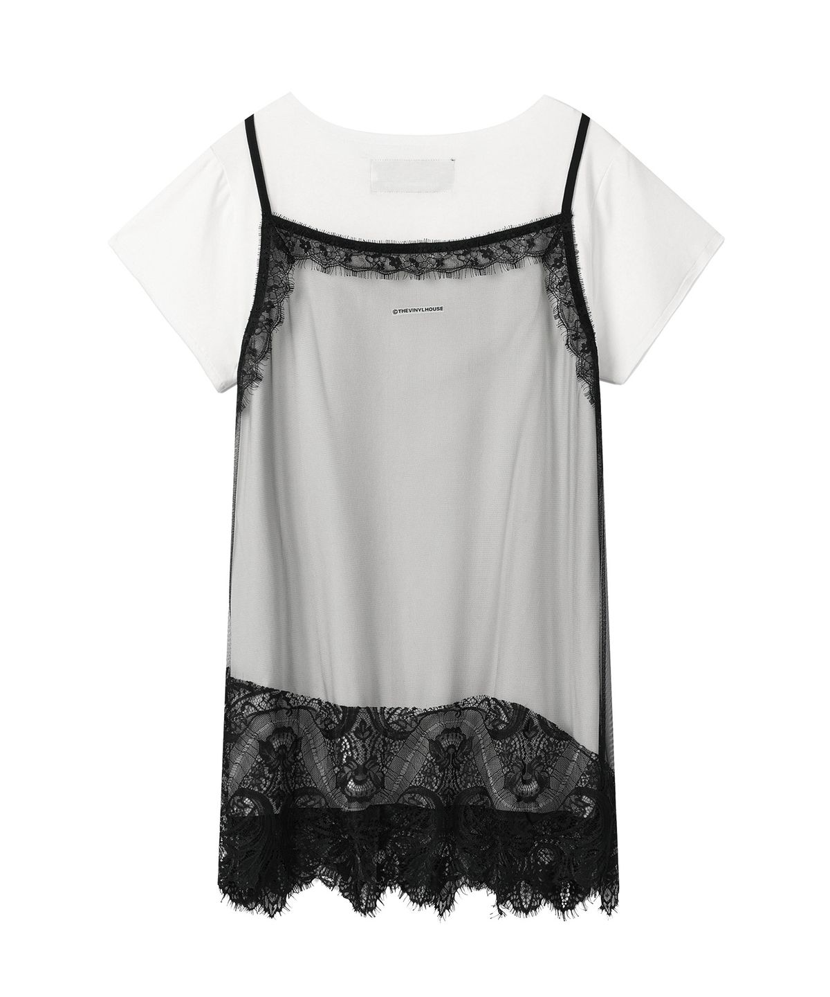 더바이닐하우스(THEVINYLHOUSE) LACE LAYERED ONE-PIECE (W) WHITE
