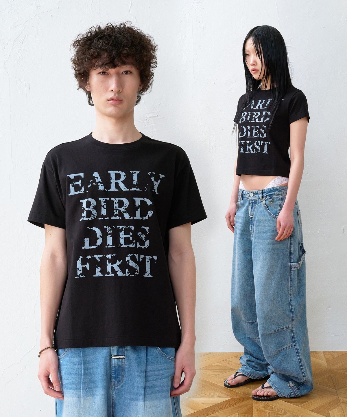 더바이닐하우스(THEVINYLHOUSE) EARLY BIRD DIES TEE BLACK