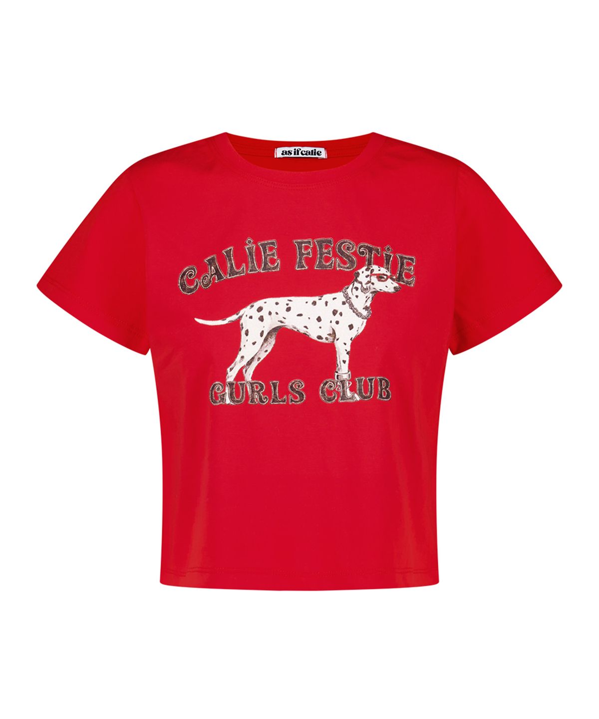에즈이프 캘리(ASIF CALIE) DALMATIAN CROP T-SHIRT RED