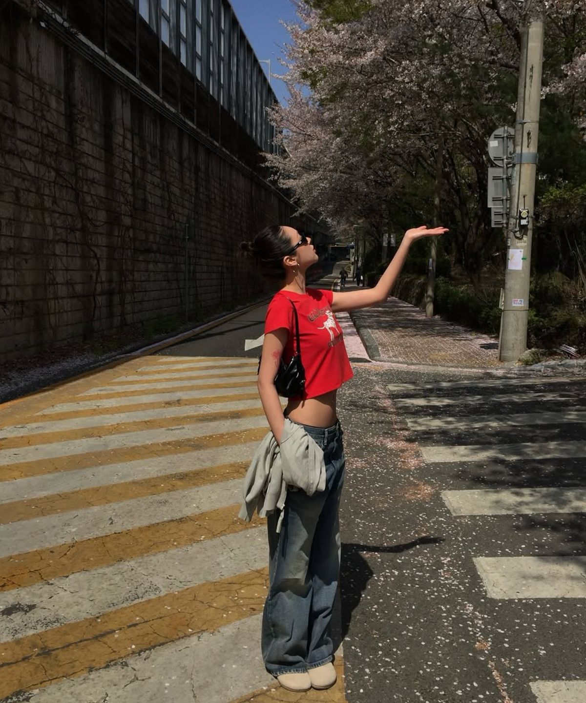 에즈이프 캘리(ASIF CALIE) DALMATIAN CROP T-SHIRT RED
