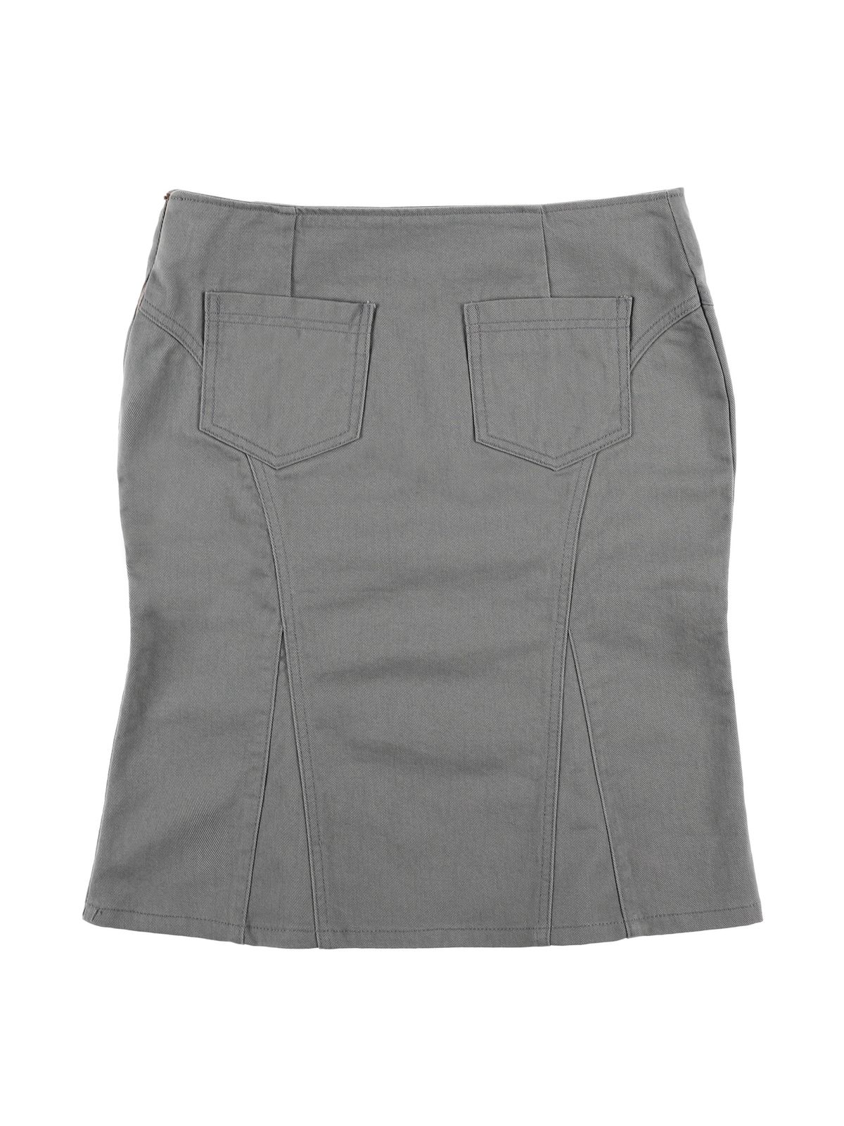 온스카(ONSKA) PETAL COTTON GORED MIDI SKIRT (VINTAGE GREY)