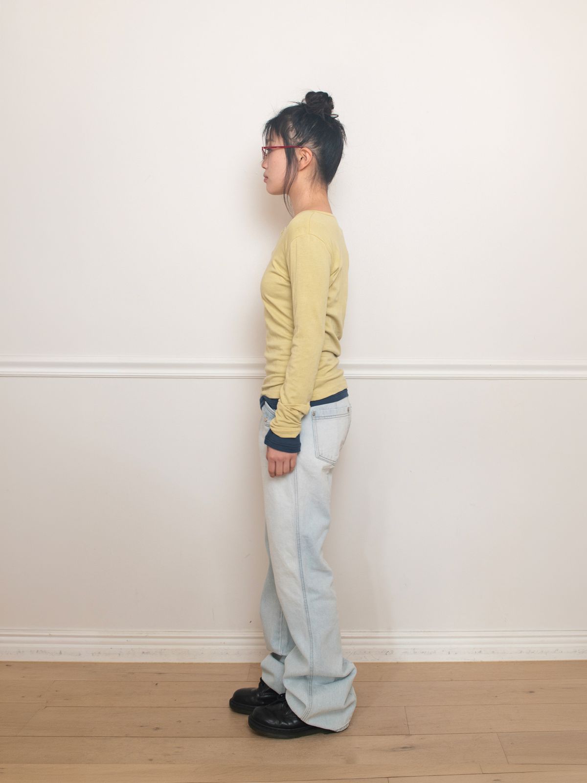 온스카(ONSKA) STRAIGHT FLARE DENIM PANTS (LIGHT BLUE)