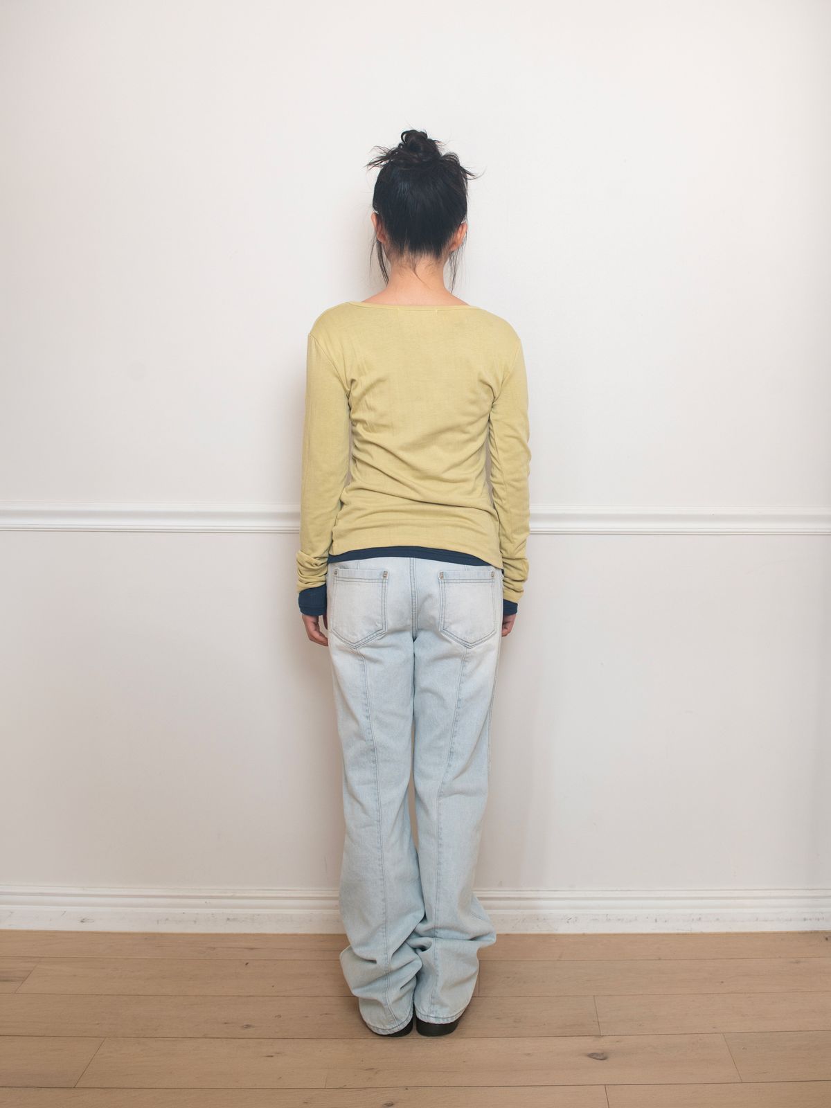 온스카(ONSKA) STRAIGHT FLARE DENIM PANTS (LIGHT BLUE)
