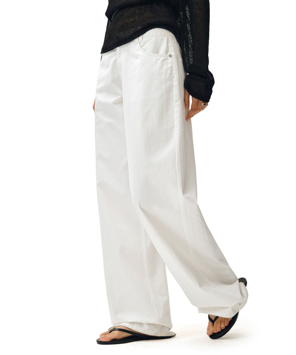 데케트 우먼(DECET WOMEN) [린넨라이크]Linen Like Wide Jeans DCWPT028IVORY