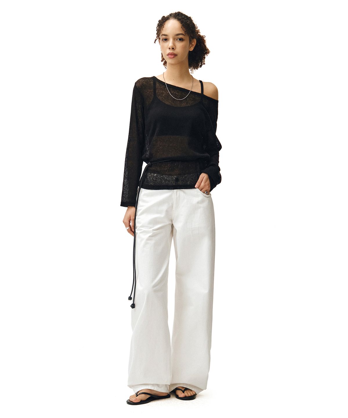 데케트 우먼(DECET WOMEN) [린넨라이크]Linen Like Wide Jeans DCWPT028IVORY