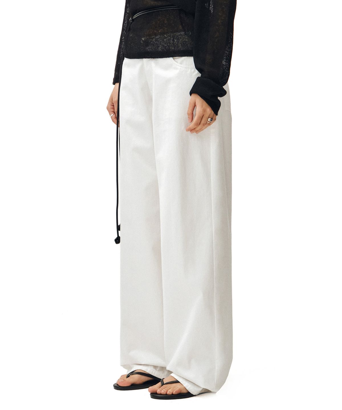 데케트 우먼(DECET WOMEN) [린넨라이크]Linen Like Wide Jeans DCWPT028IVORY