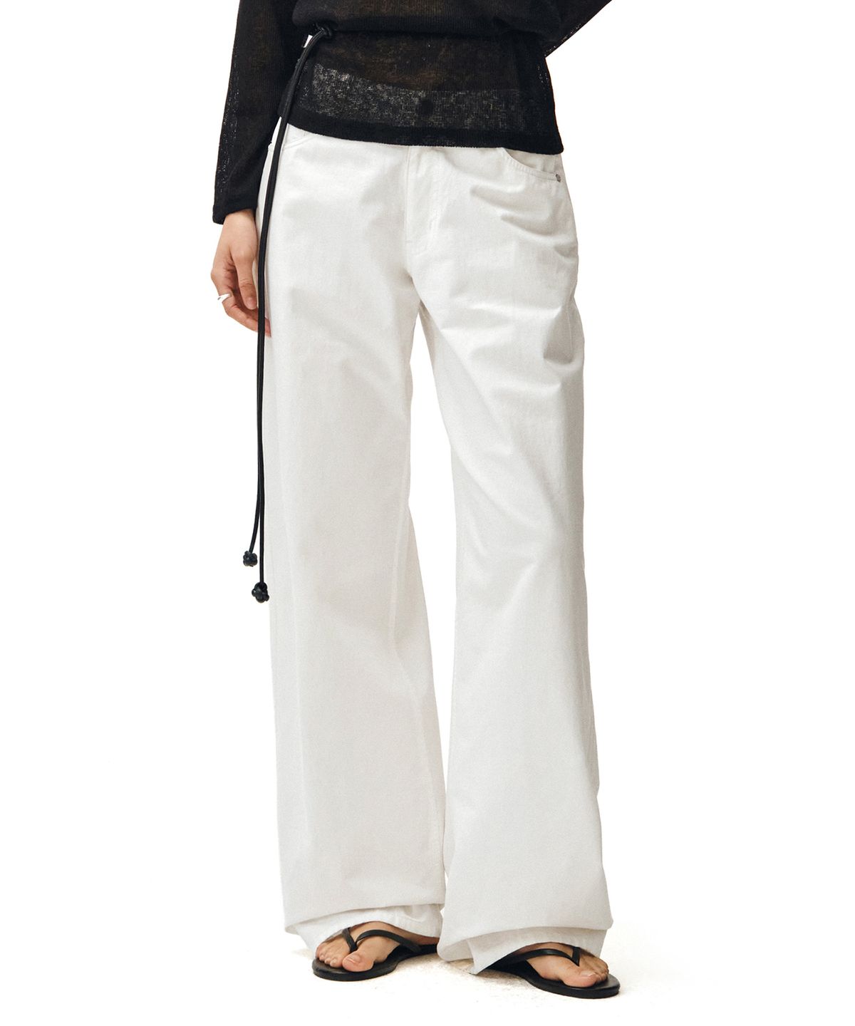 데케트 우먼(DECET WOMEN) [린넨라이크]Linen Like Wide Jeans DCWPT028IVORY