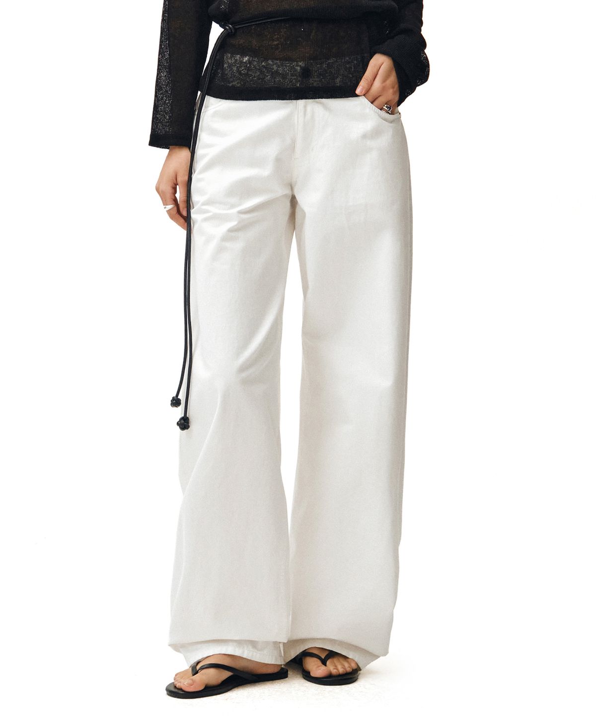 데케트 우먼(DECET WOMEN) [린넨라이크]Linen Like Wide Jeans DCWPT028IVORY
