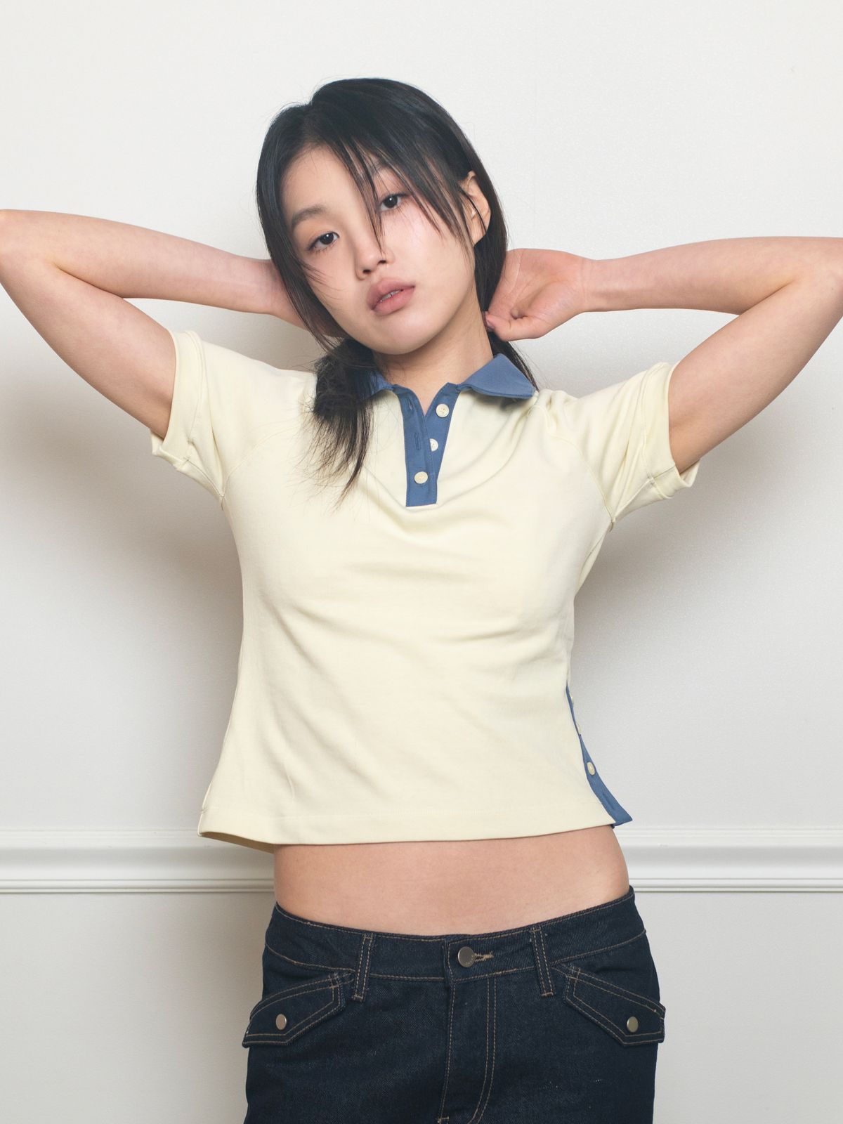 온스카(ONSKA) BUTTON POLO T (YELLOW)