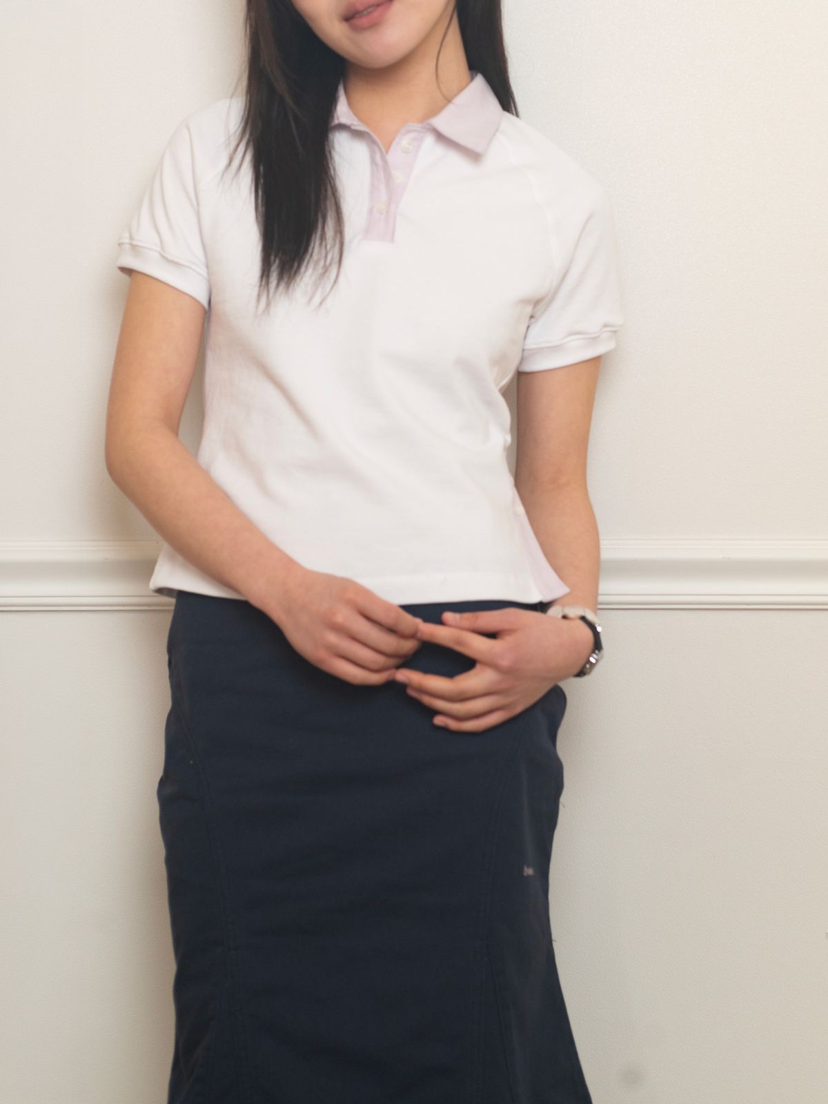 온스카(ONSKA) BUTTON POLO T (WHITE)