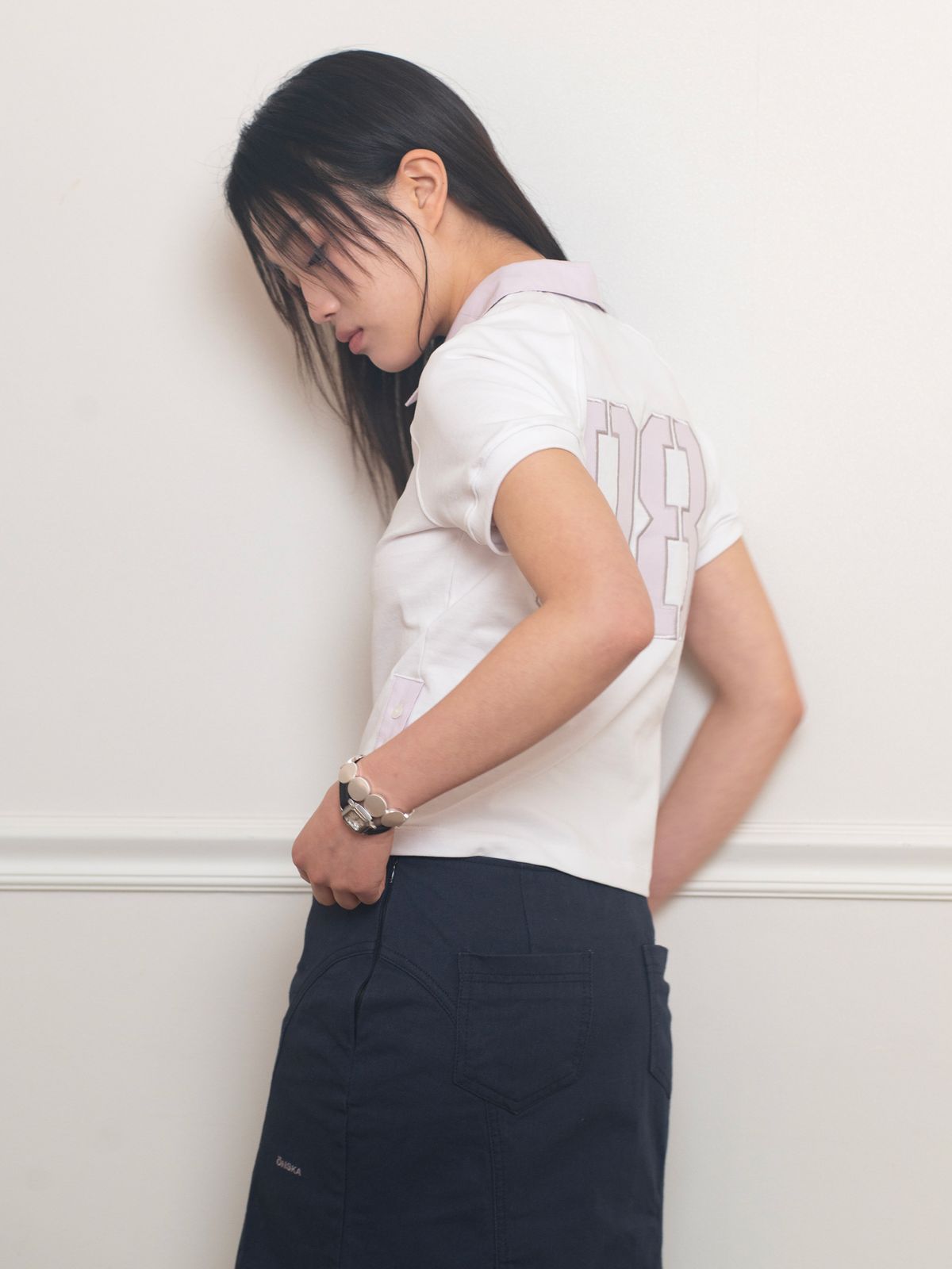 온스카(ONSKA) BUTTON POLO T (WHITE)