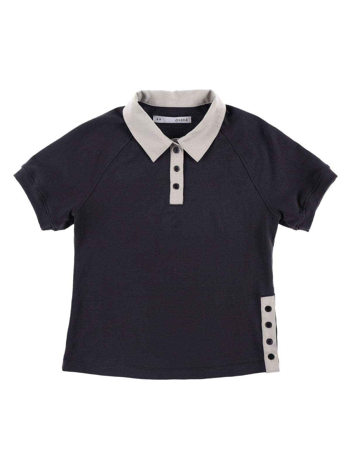 온스카(ONSKA) BUTTON POLO T (CHARCOAL)