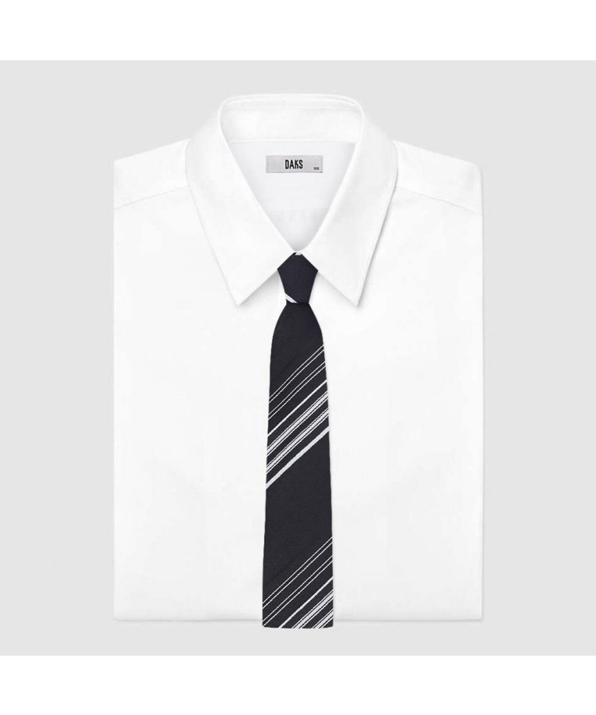 닥스셔츠(DAKS SHIRTS) 실크100 레지멘탈 스트라이프 넥타이 네이비_DMG1ACF1307N1