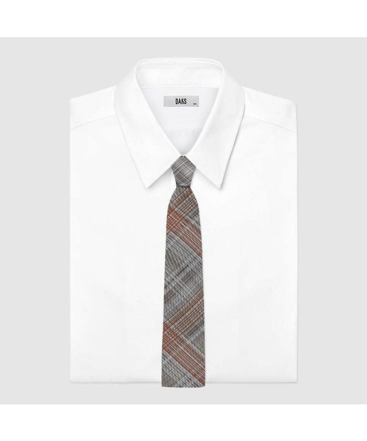 닥스셔츠(DAKS SHIRTS) 실크혼방 글렌 체크 넥타이 아이보리_DMG1ACF1313I1