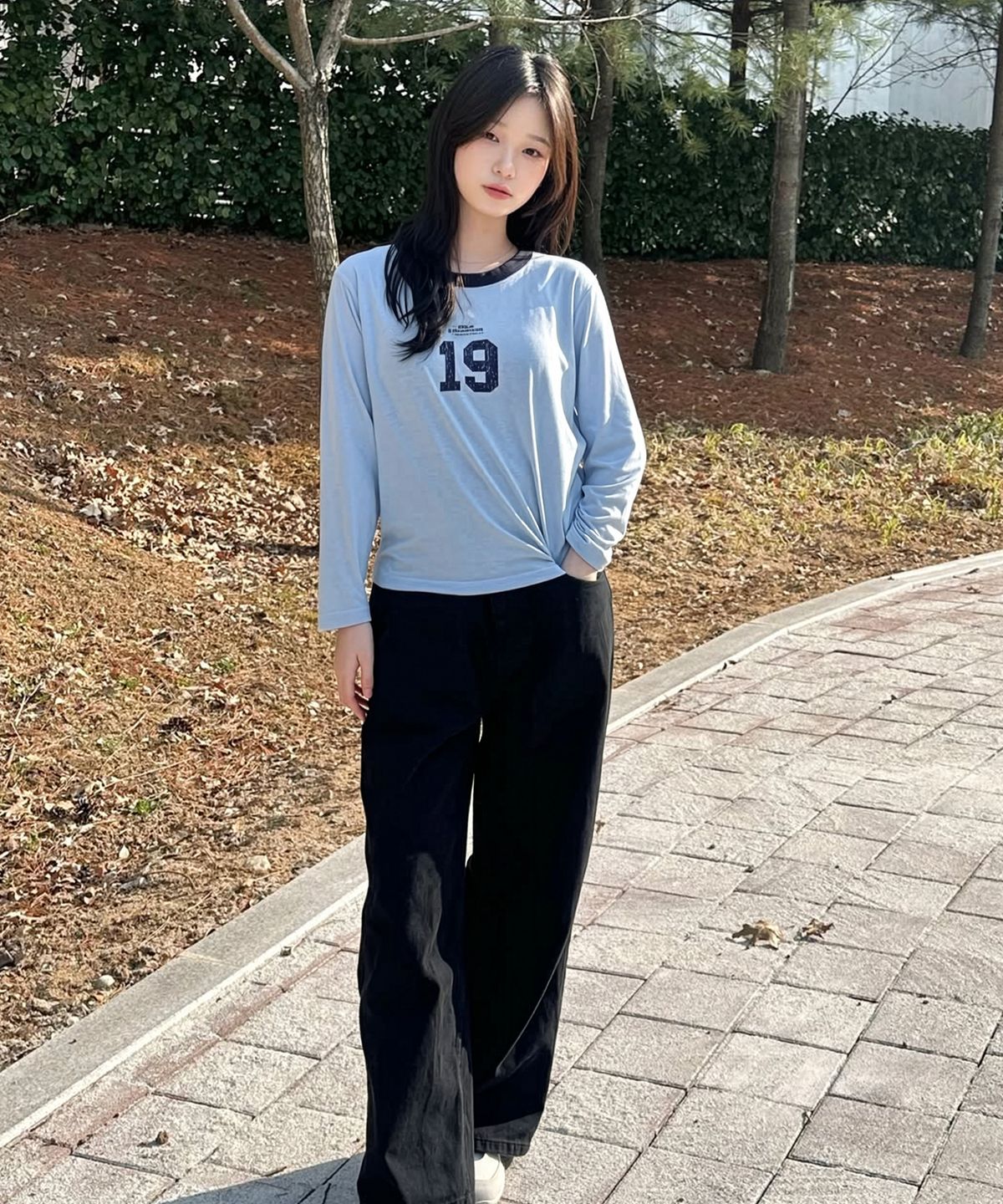 유씨엘에이(UCLA) 여성 19NUMBER UCLA 긴팔 티셔츠[SKY BLUE](UC3LTC1)